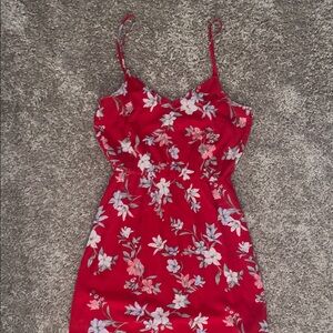 Floral Red Dress